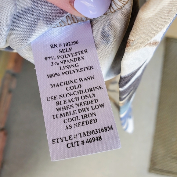 Connected Apparel Women's Tiered Formal Watercolor Midi Dress Size 10 NWOT - Picture 7 of 16